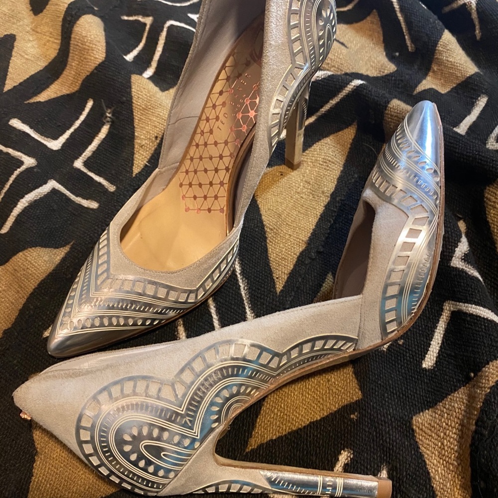 Ted Baker Kwistina Heels Silver - Picture 2 of 6